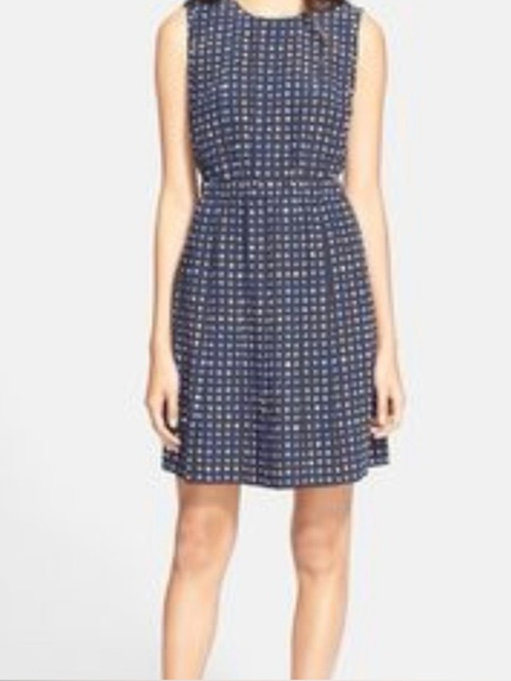 Kate Spade Window Pane Plaid Pleated Silk Mini Dress Size 8